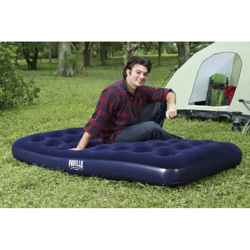 Bestway Colchoneta inflable 188 x 99 x 22 cm individual, PVC flocado, construcción Coil-Beam 67001
