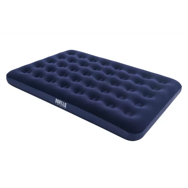 Bestway Colchón hinchable 191 x 137 x 22 cm doble Flocked Top Coil Beam azul/gris 67002