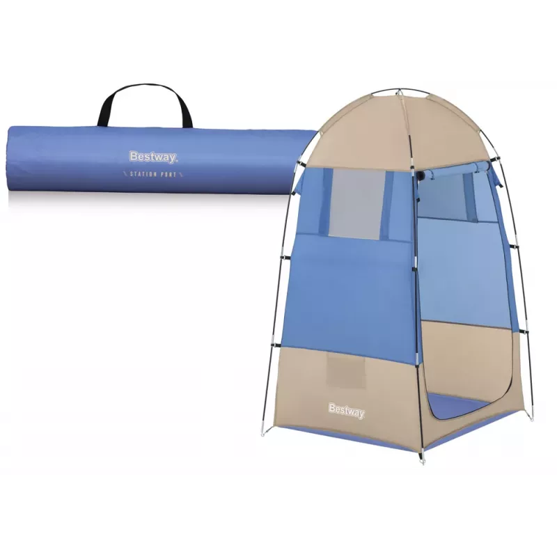 Bestway Tienda de playa vestidor 110 x 110 x 190 cm azul y gris