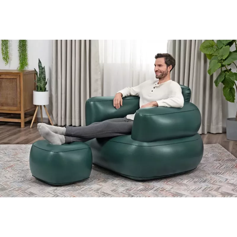 Bestway Sillón hinchable gris oscuro 75137