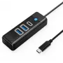 ORICO USB-C a 2x USB 3.0 + Hub USB-C, 5 Gbit/s, 0,15 m, Negro
