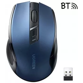 Ugreen MU006 Ratón óptico inalámbrico 2.4GHz / Bluetooth 5.0 4000 DPI - Azul