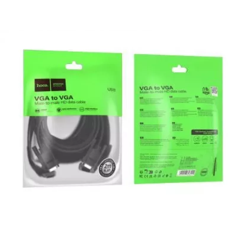 Hoco US11 cable de datos VGA macho a VGA macho HD (2m) negro