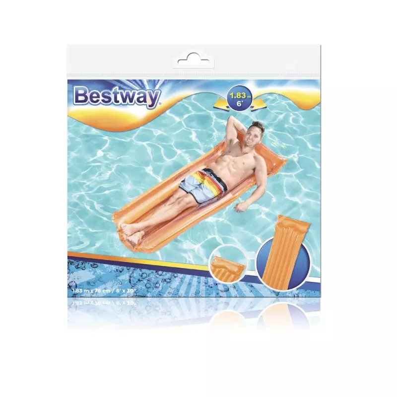 Bestway 44013 Colchón de aire hinchable para nadar, naranja, 183 x 76 cm