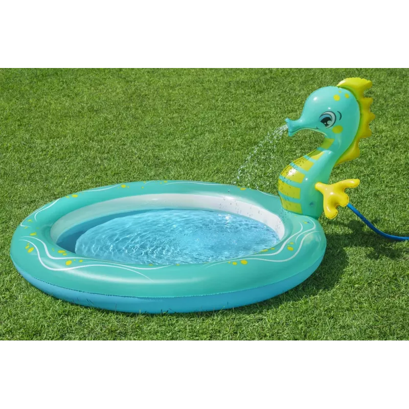 Bestway 53114 Centro de juego acuático hinchable con forma de acuario con tobogán, 239 x 206 x 86 cm