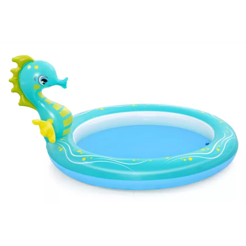 Bestway 53114 Centro de juego acuático hinchable con forma de acuario con tobogán, 239 x 206 x 86 cm