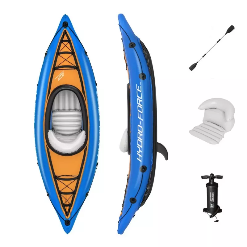 Bestway Hydro-Force Kayak 275 x 81 cm kayak hinchable con remo de aluminio y bomba de mano
