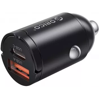 ORICO Cargador de coche de 60W con doble puerto USB-C 30W PD y USB-A 30W QC 3.0 - negro