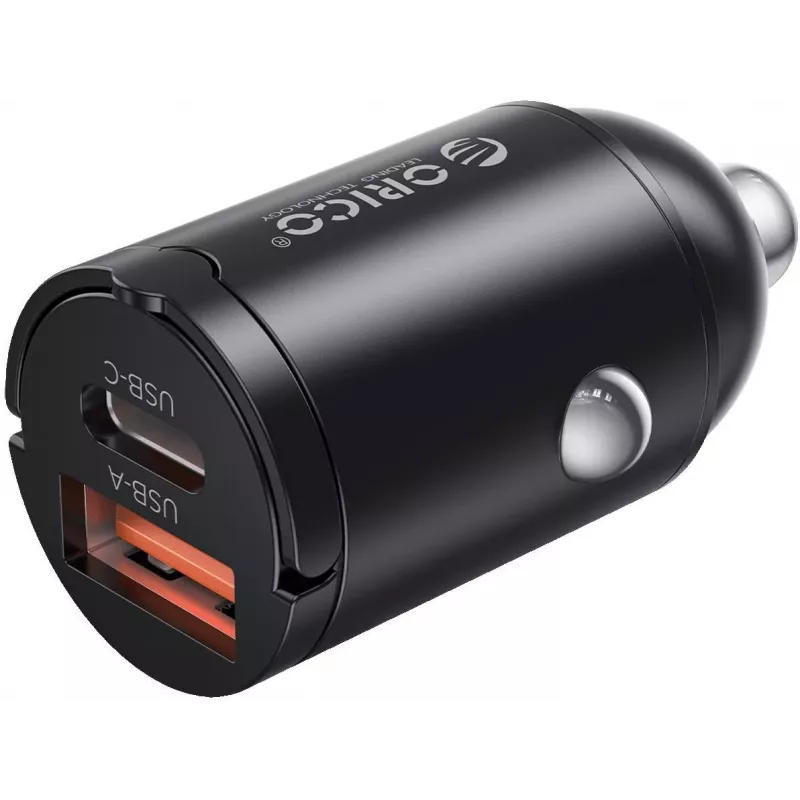 ORICO Cargador de coche de 60W con doble puerto USB-C 30W PD y USB-A 30W QC 3.0 - negro