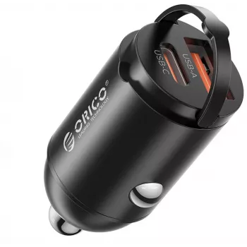 ORICO Cargador de coche de 60W con doble puerto USB-C 30W PD y USB-A 30W QC 3.0 - negro