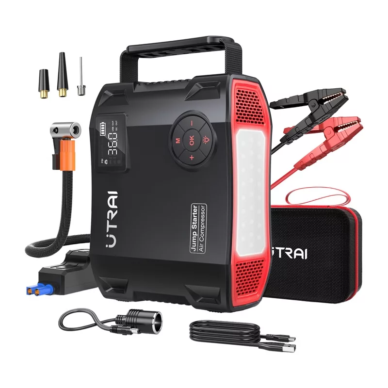 UTRAI JS5 Arrancador con compresor 2000A pico 16000mAh 150 PSI