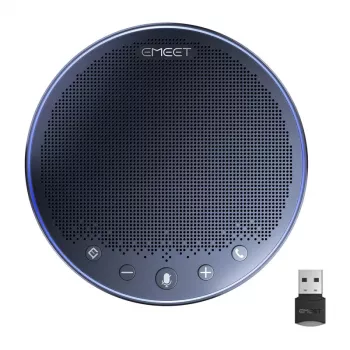EMEET OfficeCore M3 Altavoz de Conferencia - Matriz de 8 micrófonos, cancelación de ruido por IA, Bluetooth 5.1, USB-C, batería de 18h