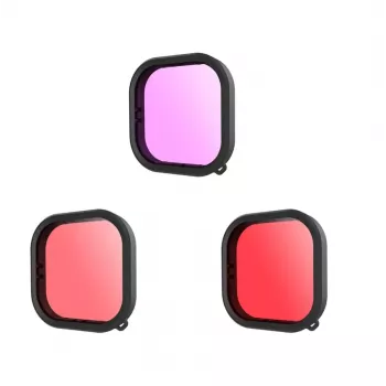 TELESIN Set de filtros impermeables para objetivo para GoPro Hero 9 / Hero 10 / Hero 11 / Hero 12 (GP-FLT-904)
