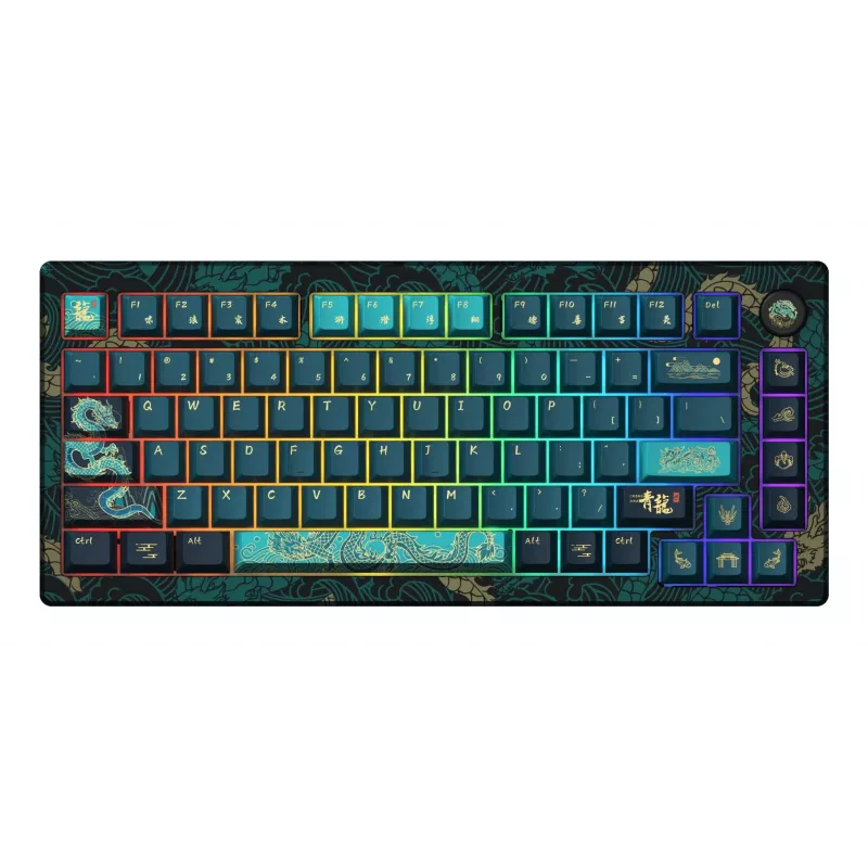AKKO MOD007V3 HE Teclado Mecánico con Cable 75% con Interruptores de Efecto Hall, Carcasa de Aluminio CNC, Teclas PBT-ASA, RGB, Negro