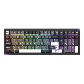 AKKO GEM 02 VIA Teclado Mecánico con Cable, TKL 87 Teclas, Negro y Plata, Hot-Swappable, RGB, USB-C