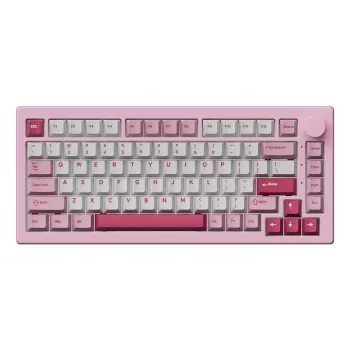 AKKO 5075 V3 Teclado Mecánico 75% 82 Teclas Multi-Modo Inalámbrico/Bluetooth/USB-C Hot-Swappable PBT ASA RGB Gasket Mount Negro y Cian