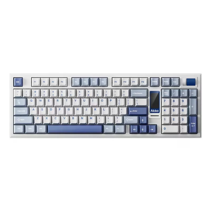 AKKO 5098B Glacier Teclado Mecánico 98 Teclas Tri-Modo (Blanco/Azul/Gris)
