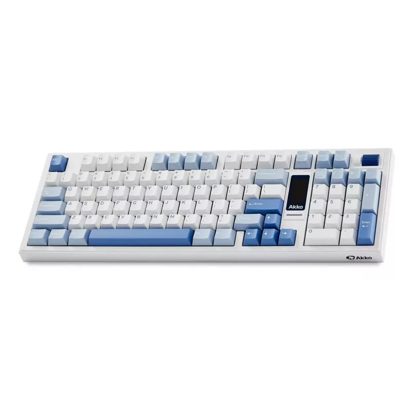 AKKO 5098B Glacier Teclado Mecánico 98 Teclas Tri-Modo (Blanco/Azul/Gris)