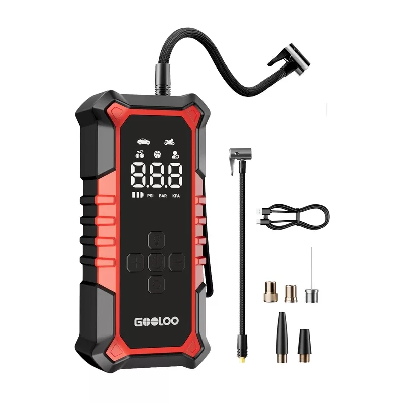 GOOLOO A6 Gear compresor de aire - inflador digital de neumáticos con 150 PSI, batería de 6000mAh, linterna LED, carga USB-C