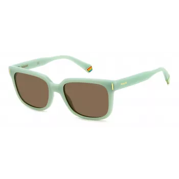 POLAROID PLD6191S1ED Gafas de sol unisex rectangulares - Montura negra lentes grises polarizadas 54mm