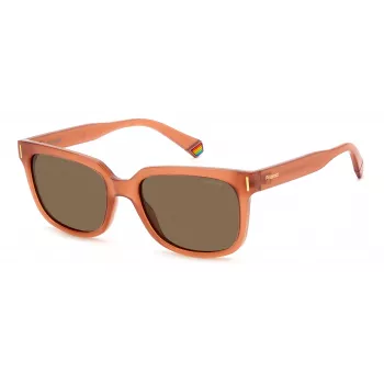 POLAROID PLD6191S733 Gafas de sol unisex rectangulares - Montura negra, lentes grises polarizadas, 54 mm