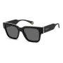 POLAROID PLD6198SX807 Gafas de sol unisex rectangulares montura Havana lentes grises polarizadas 52mm