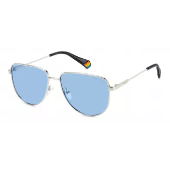 Polaroid PLD6196SX010 Gafas de sol unisex cuadradas - Montura negra lente gris polarizada 56mm