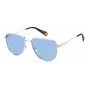 Polaroid PLD6196SX010 Gafas de sol unisex cuadradas - Montura negra lente gris polarizada 56mm