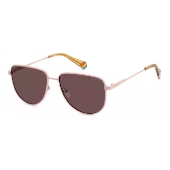 POLAROID PLD6196SX8KJ Gafas de sol unisex rectangulares - Montura Havana, lentes marrones polarizadas