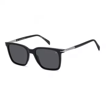 DAVID BECKHAM DB-1130-S-ANS Gafas de sol hombre, aviador/cuadradas, montura negra, lentes grises, 53/19/145 mm