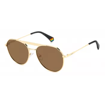 POLAROID PLD6211SXJ5G Gafas de sol unisex - montura negra, lentes grises polarizadas, 57 mm