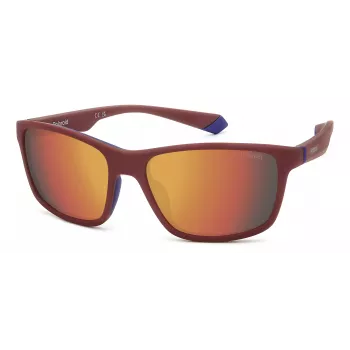 Gafas de sol rectangulares polarizadas de hombre POLAROID PLD2153S0Z3 - Montura negra mate, lentes grises, 58 mm