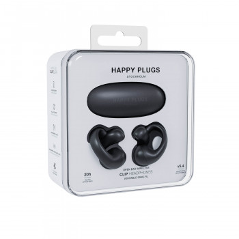 Happy Plugs Clip auriculares inalámbricos open-ear con clip (negro)