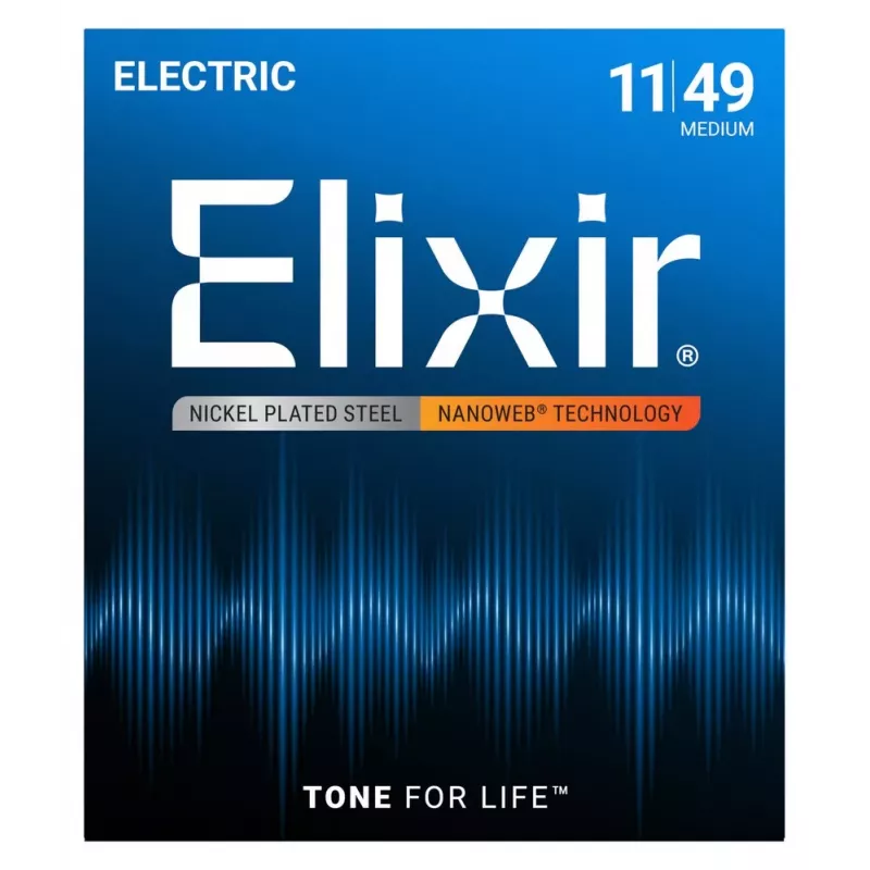 Elixir 12102 cuerdas para guitarra eléctrica Medium (11-49) NW