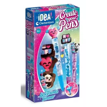 Clementoni Idea Art Mini Factory Set de Manualidades Creadores de Bolígrafos Best Friends 18162