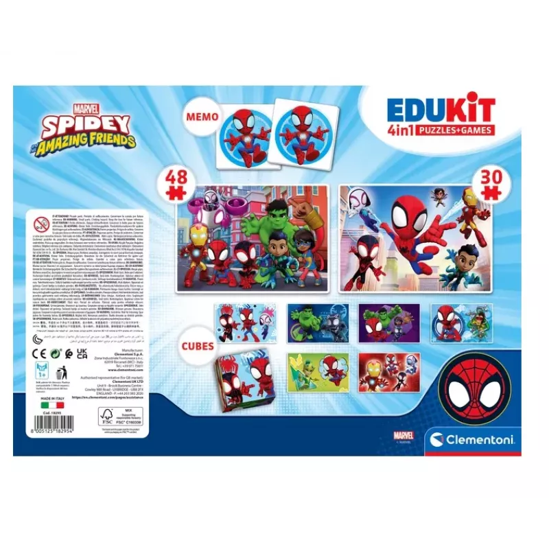Clementoni Marvel Spidey set educativo puzzle, memo y bloques 18295