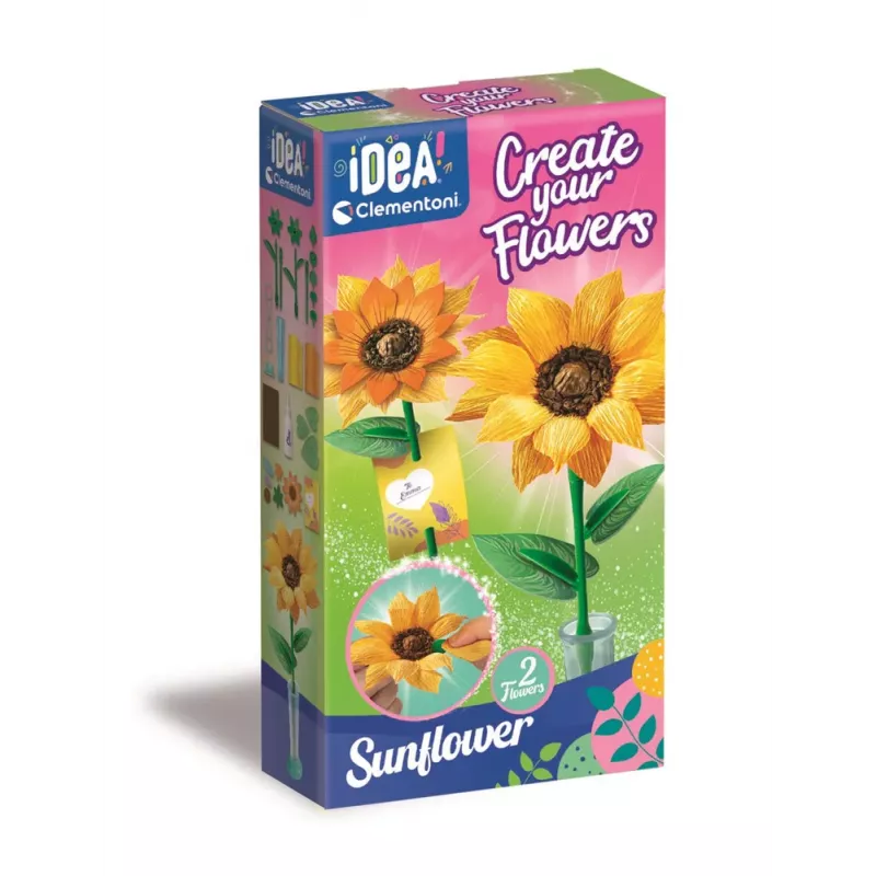 Clementoni Idea Art Kit Creativo Mini Fábrica de Flores Girasol 18347