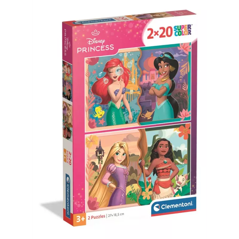 Clementoni Super Color Puzzle Disney Princesas 2x20 Piezas
