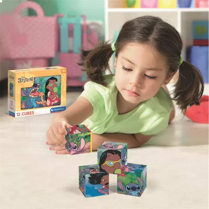 Clementoni Disney Stitch Puzzle 12 Cube Blocks 41347