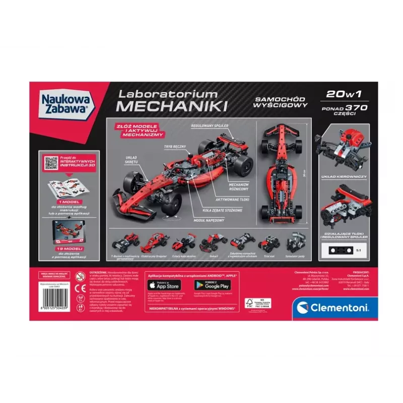 Science & Play – Laboratorio de Mecánica Coche de Carreras Versión Polaca Clementoni 50403