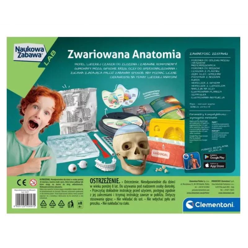 Clementoni Naukowa Zabawa Kit Crazy Anatomy - Idioma Polaco - 50697