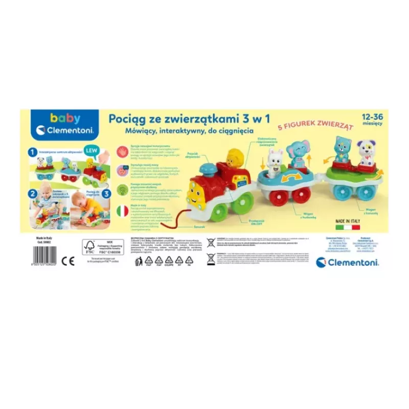 Clementoni Tren de Animales Interactivo Idioma Polaco 50802