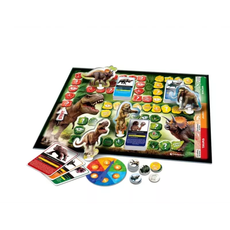 Juego de Mesa Quiz Dinosaurios y Prehistoria Edición Edad de Hielo Idioma Polaco Clementoni 50804