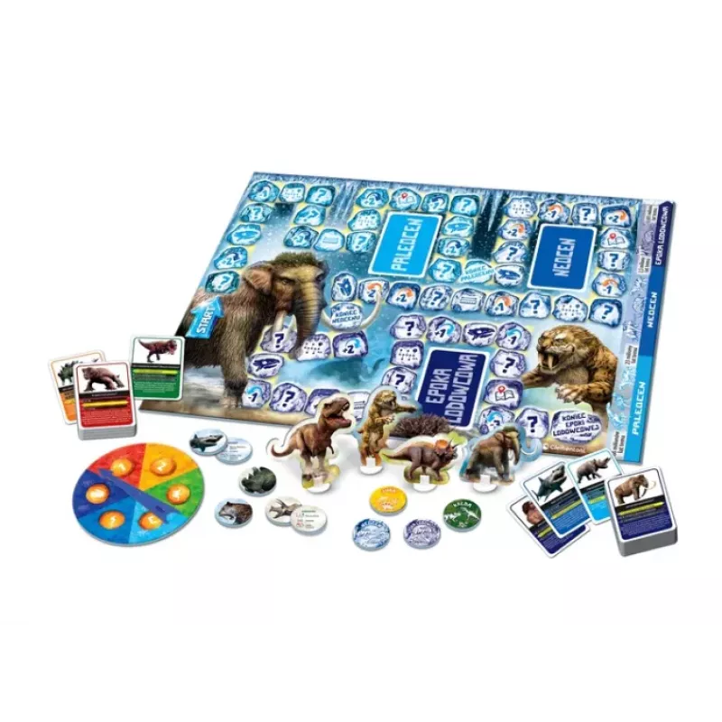 Juego de Mesa Quiz Dinosaurios y Prehistoria Edición Edad de Hielo Idioma Polaco Clementoni 50804