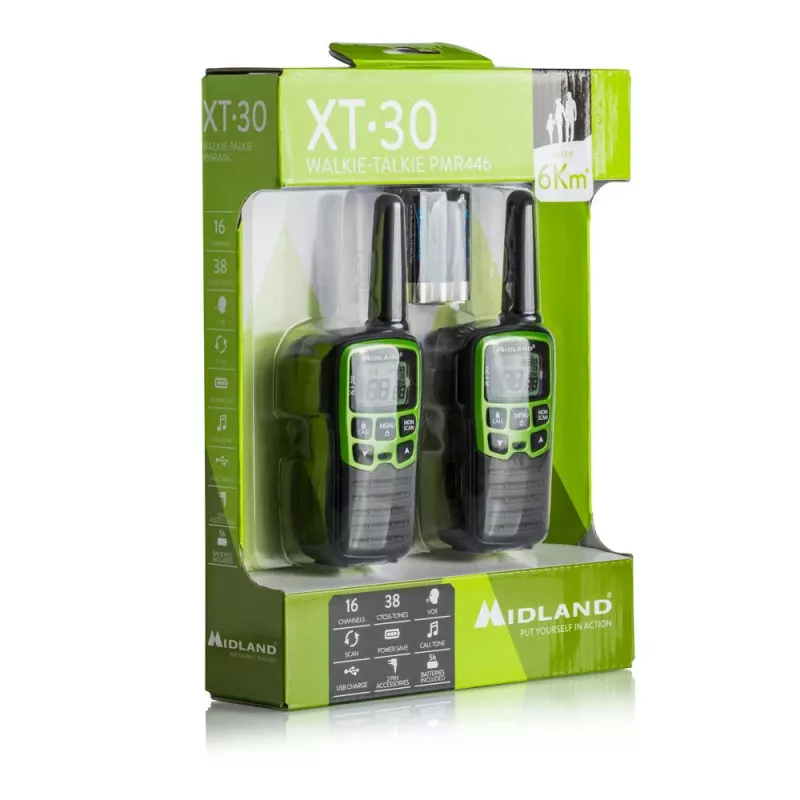 Midland XT30 2x PMR446 walkie-talkies set verde