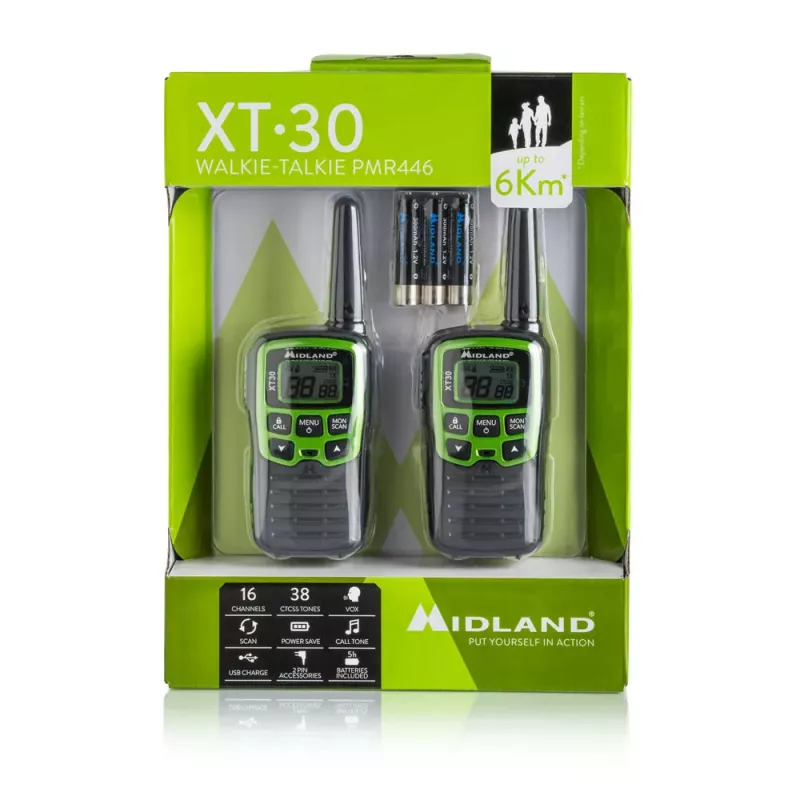 Midland XT30 2x PMR446 walkie-talkies set verde