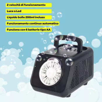 Koala Games G2500 Máquina de pompas de jabón - azul/verde, a pilas, alta potencia de emisión de pompas