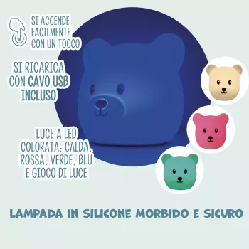 Koala Games G2535 Lámpara de silicona recargable con forma de oso