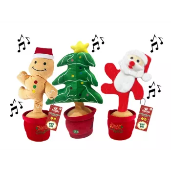 Koala Games G2585 Peluche navideño que baila, canta e ilumina 36 cm