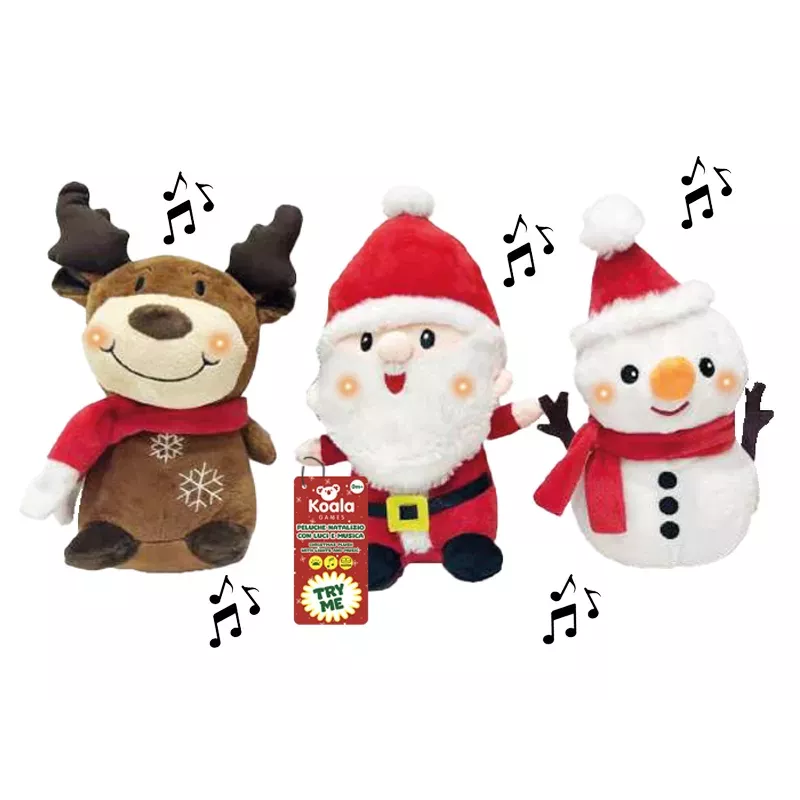 Koala Games G2586 Peluche navideño que baila, canta e ilumina 24 cm